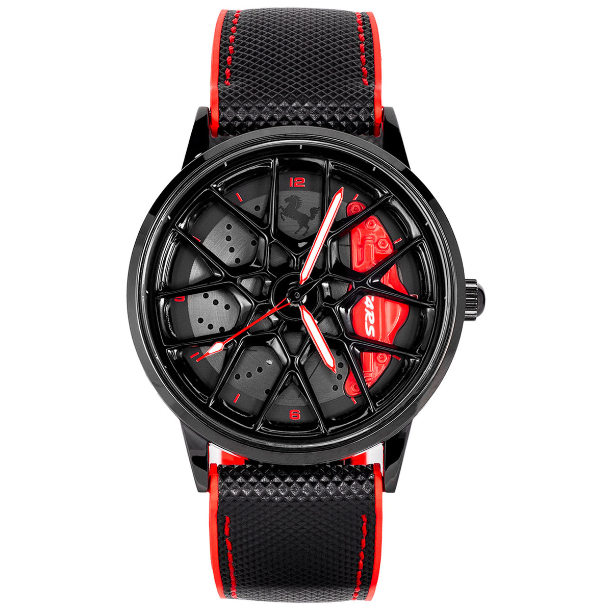 HMNWatch HMN Boxster Spyder 718 watch porsche rim watch red color