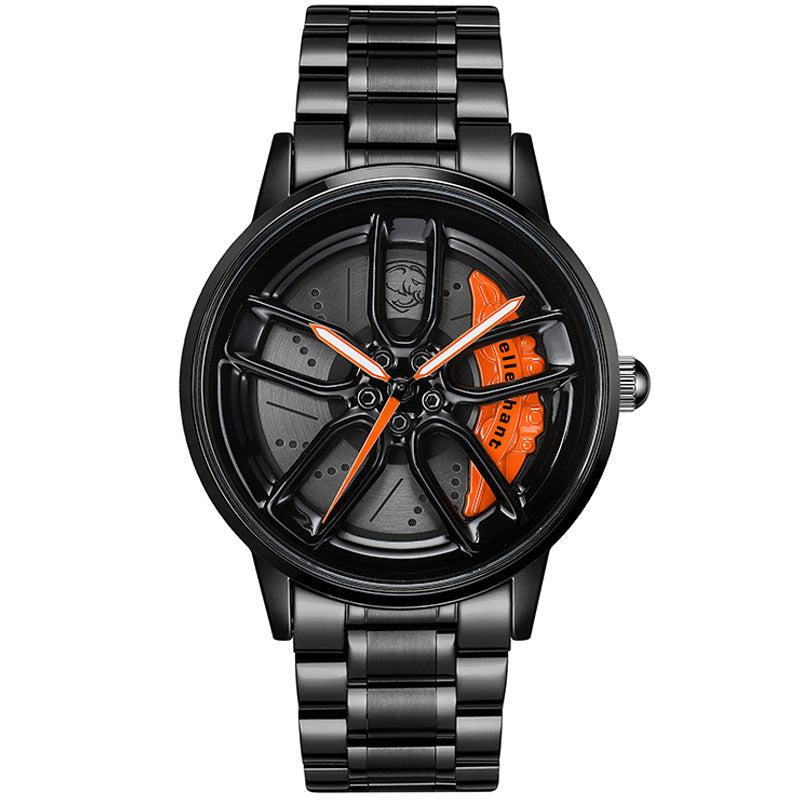 Dodge hellephant car wheel watch orange