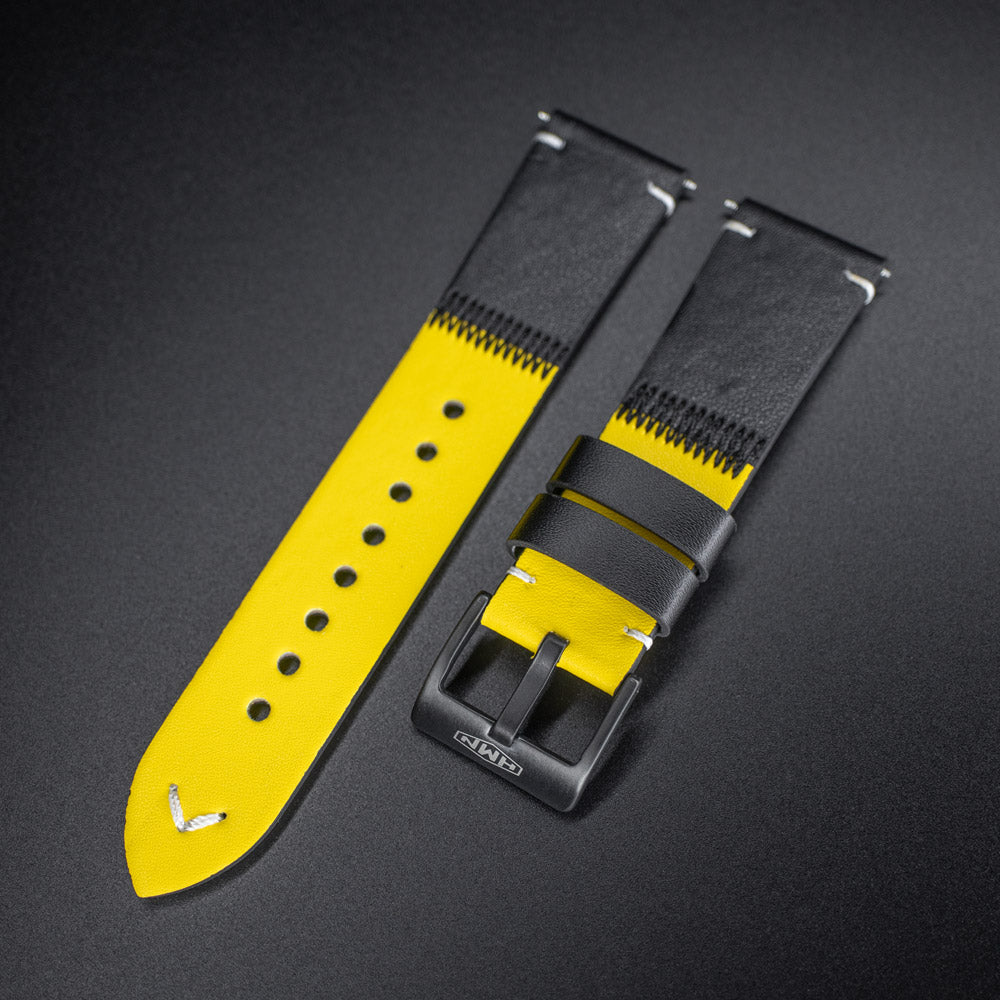 Yellow leather watch discount band