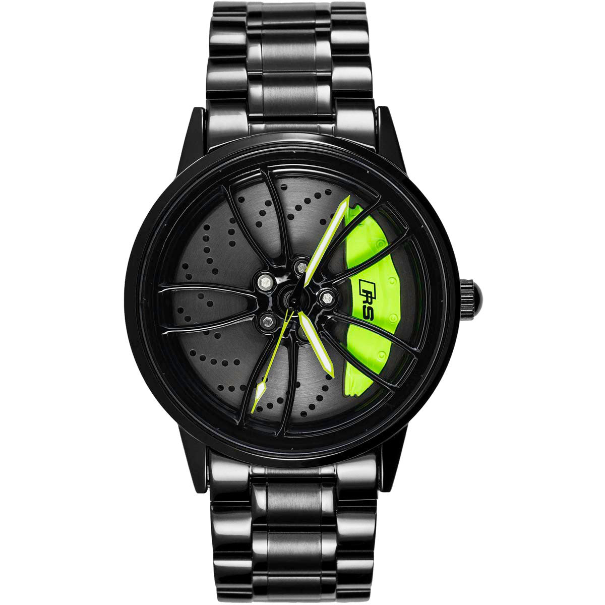 HMNWatch Bavaria RS6 - Premium Men's Racing Watch Inspired by Audi RS6 | Stainless Steel Spinning Car Wheel Design | High-Quality Craftsmanship Racing Watches for Men