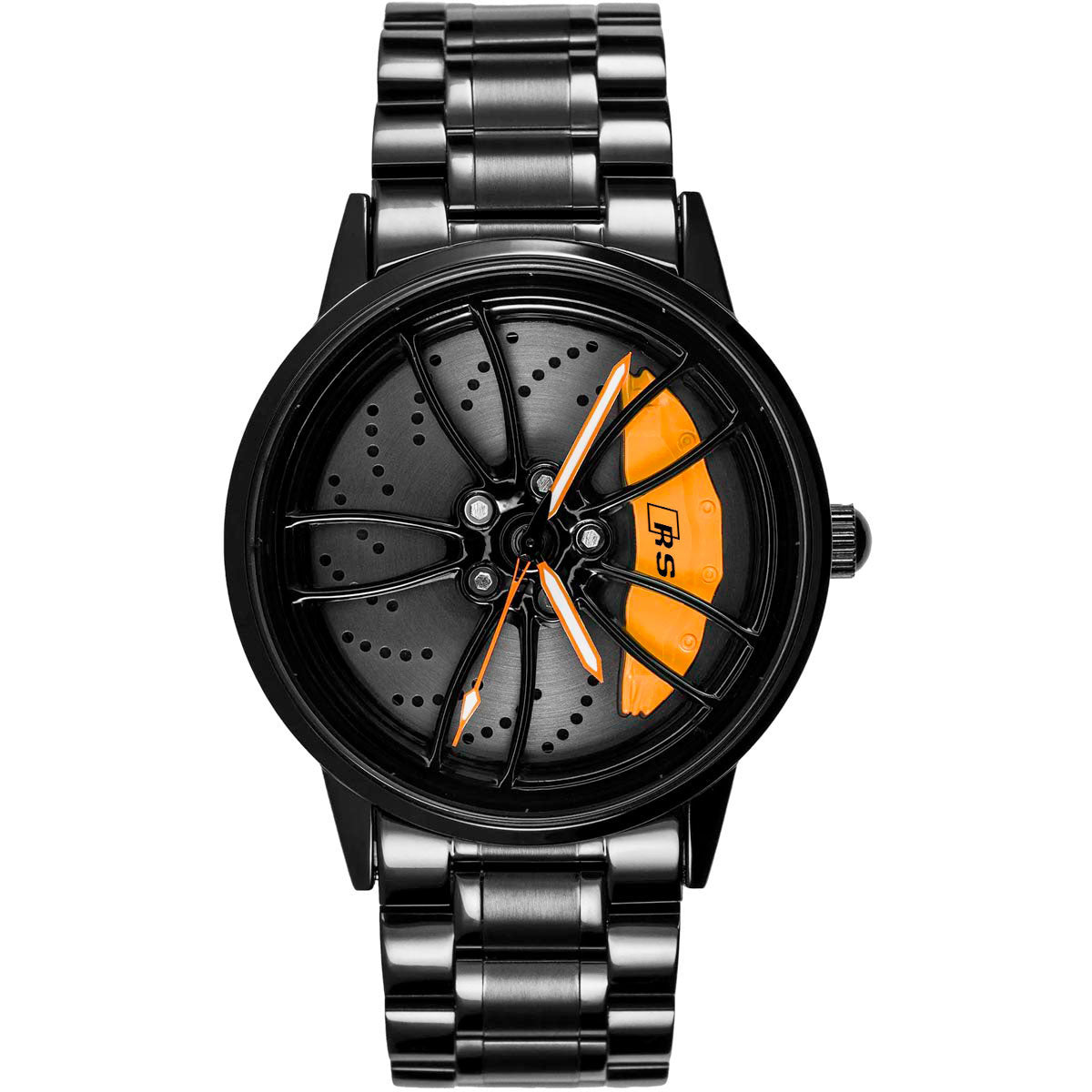 HMNWatch Bavaria RS6 - Premium Men's Racing Watch Inspired by Audi RS6 | Stainless Steel Spinning Car Wheel Design | High-Quality Craftsmanship Racing Watches for Men