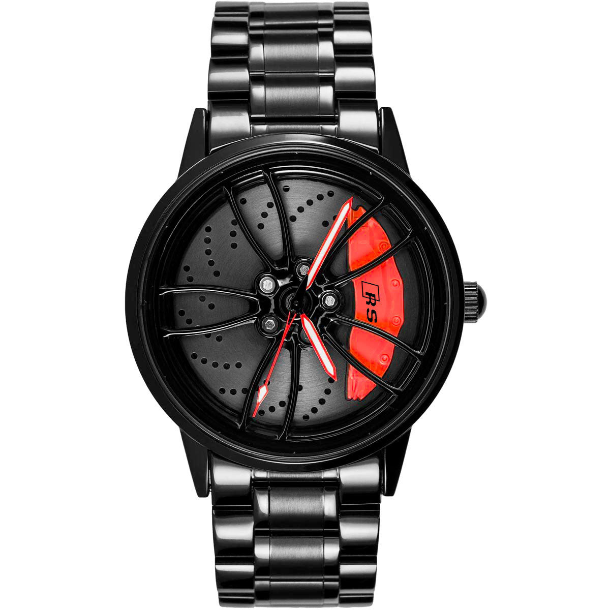 HMNWatch Bavaria RS6 - Premium Men's Racing Watch Inspired by Audi RS6 | Stainless Steel Spinning Car Wheel Design | High-Quality Craftsmanship Racing Watches for Men