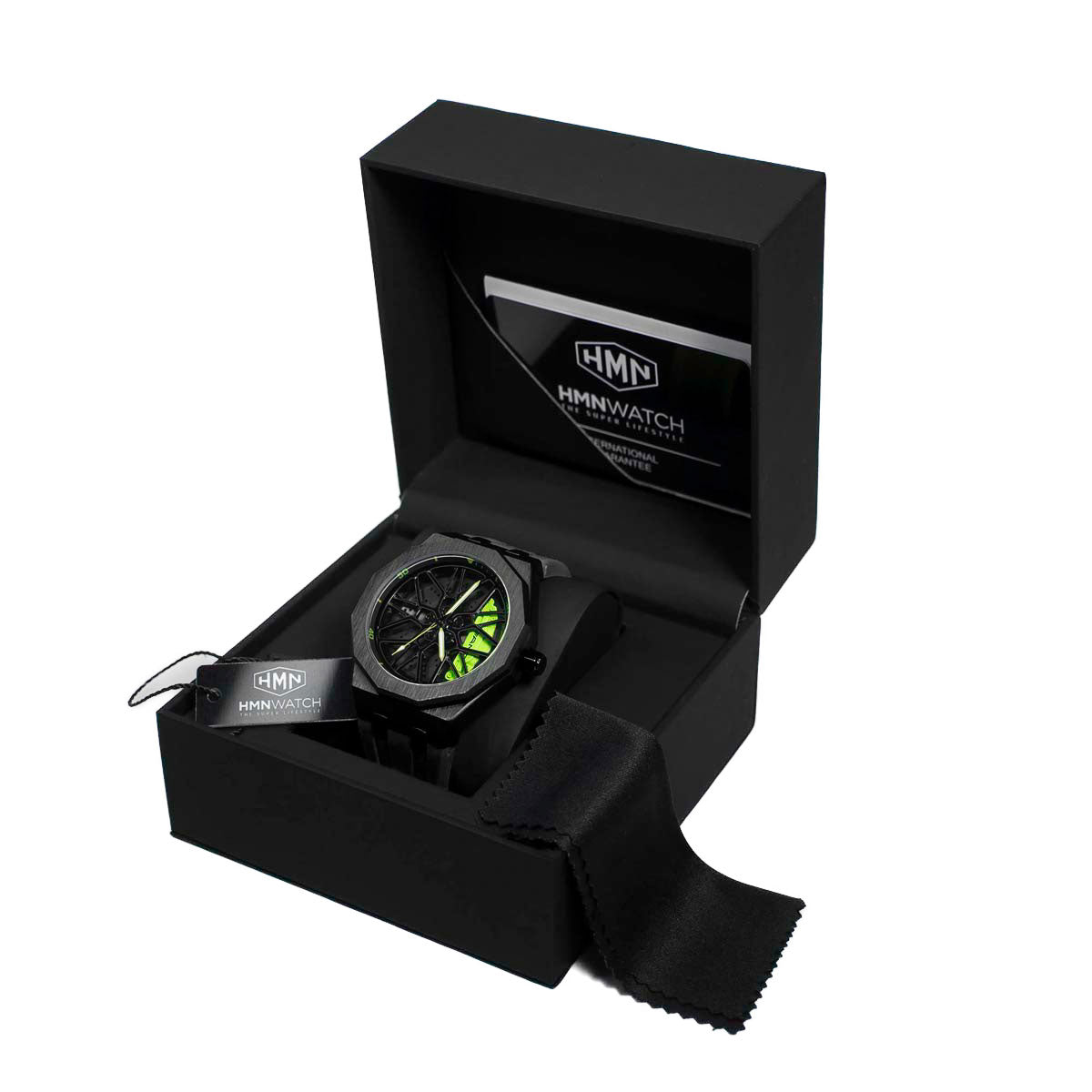 HMNWatch Petronas G55 Spinning Black silicone Strap Mercedes Benz G55 rim watches AMG wheel watches AMG car rim watches