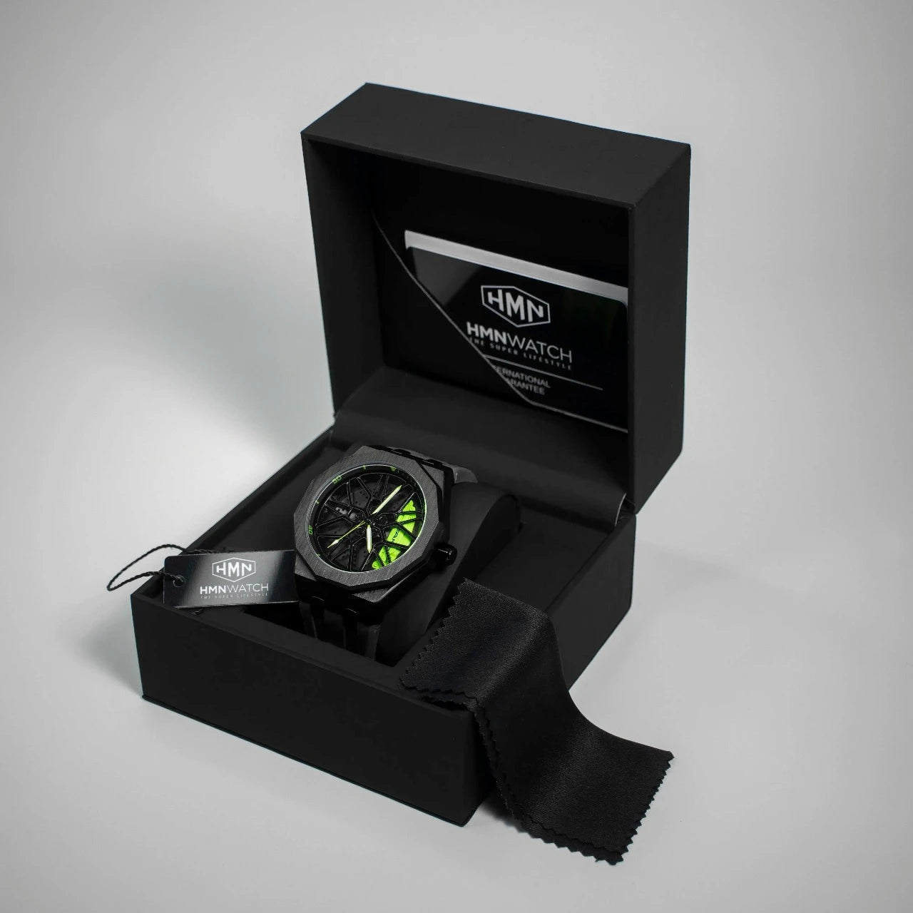 HMNWatch Petronas G55 Spinning Black Strap Mercedes Benz G55 rim watches AMG wheel watches AMG car rim watches