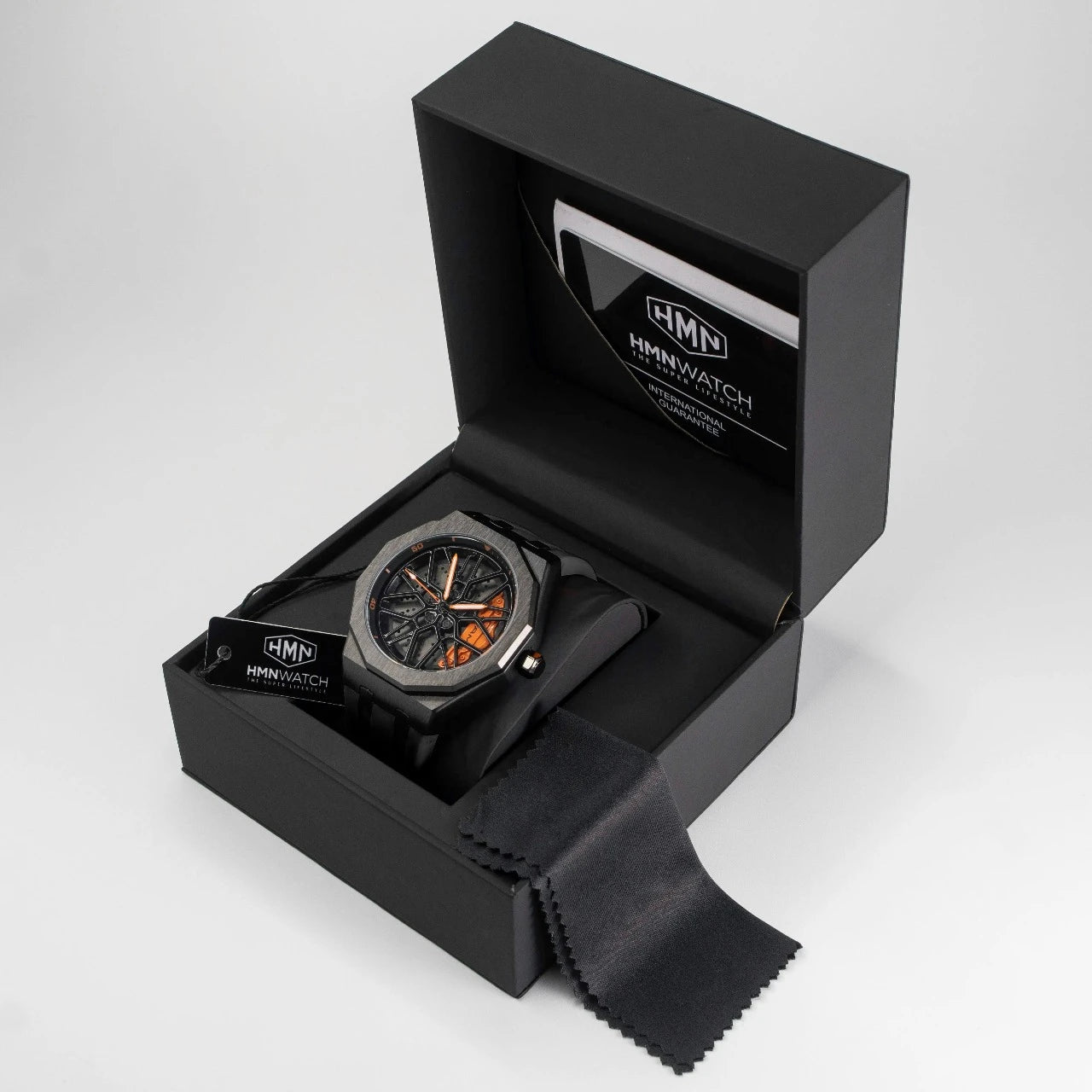 HMNWatch Petronas G55 Spinning Black Strap Mercedes Benz G55 rim watches AMG wheel watches AMG car rim watches