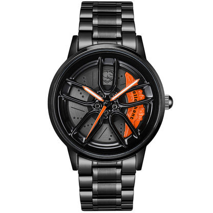 Dodge hellephant car wheel watch orange
