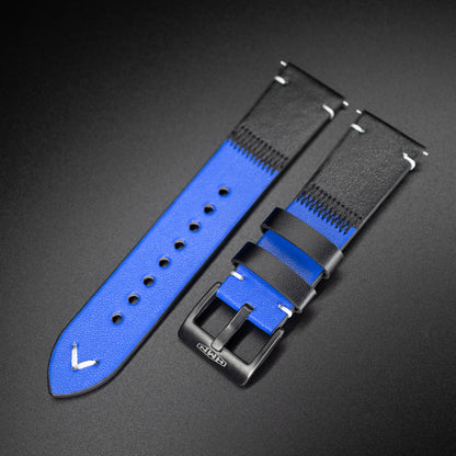 HMNWatch Blue and Black Leather Band