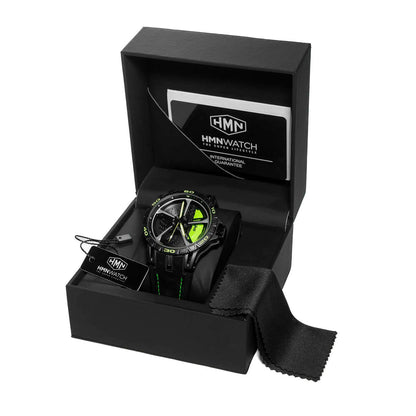 HMNWatch - Premium Watch Box with Branded Logo | Elegant Packaging for Men's Racing Watches | High-Quality Craftsmanship and Durable Design