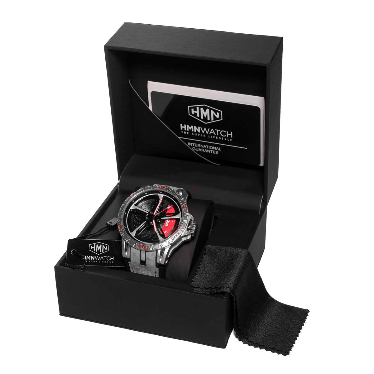 HMNWatch - Premium Watch Box with Branded Logo | Elegant Packaging for Men's Racing Watches | High-Quality Craftsmanship and Durable Design