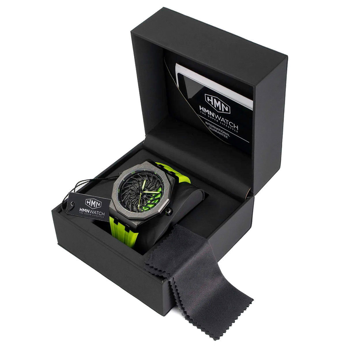 HMNWatch - Premium Watch Box with Branded Logo | Elegant Packaging for Men's Racing Watches | High-Quality Craftsmanship and Durable Design