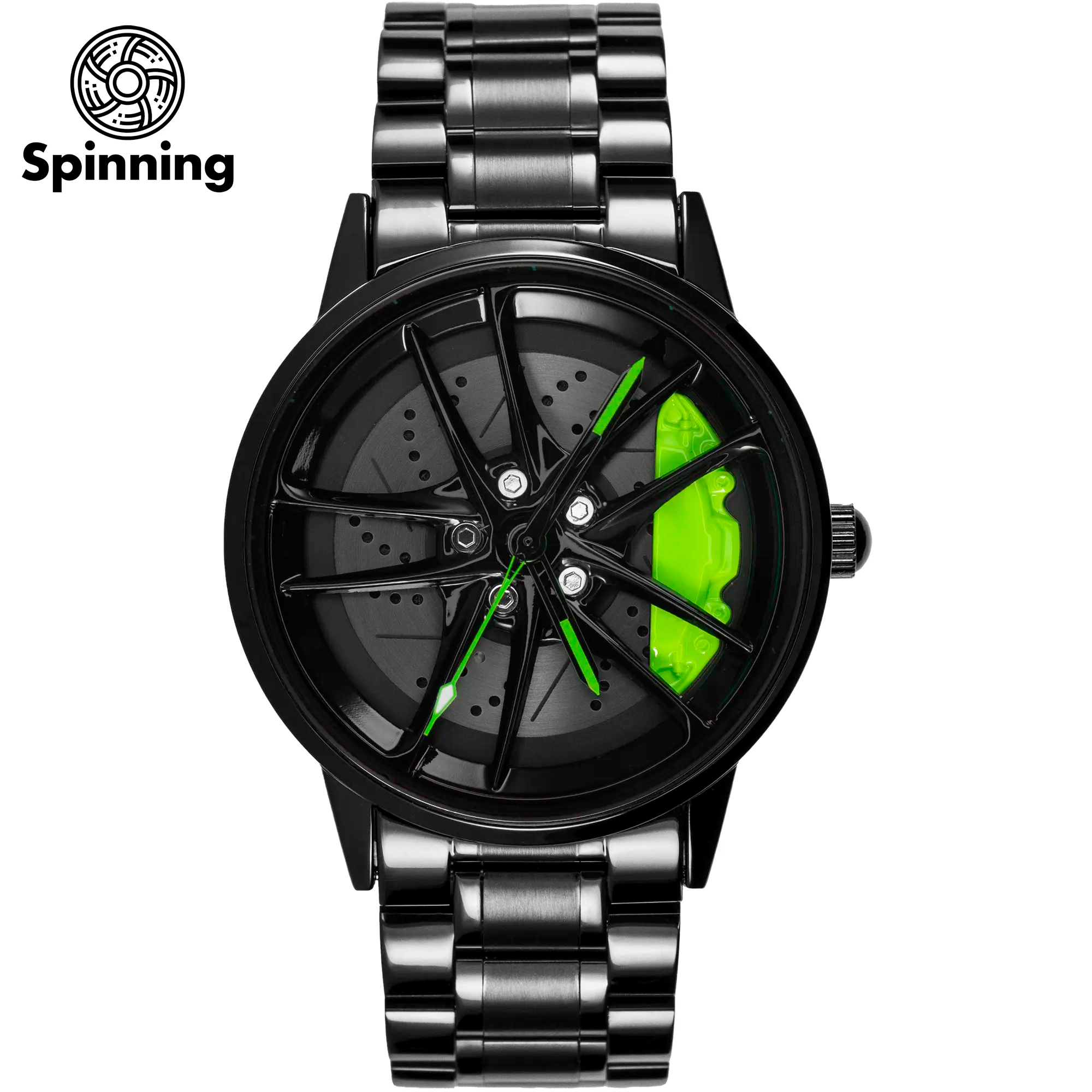 GORBEN Creative 3D Car Wheel Rotating Watch Men Fashion Quartz Watch with  Stainless Steel Strap - Price History