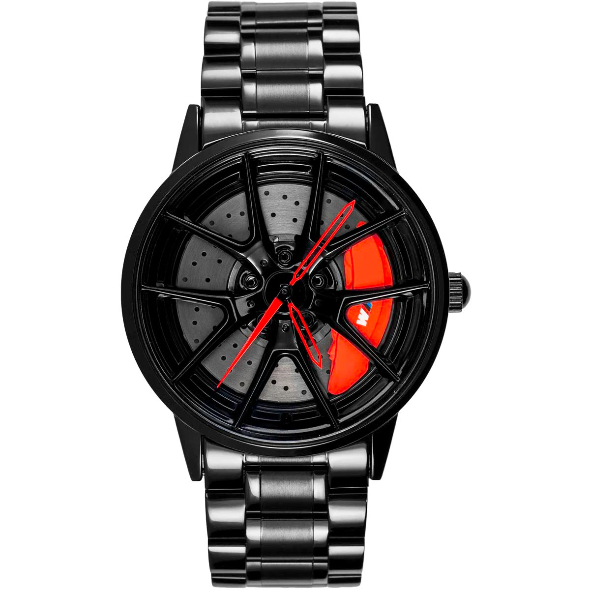 HMNWatch HMN Bimmer M3 - Premium Men's Racing Watch Inspired by BMW M3 | Spinning Wheel Design and Comfortable steel Strap | High-Quality Car Wheel Watch for Racing Enthusiasts