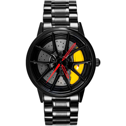 HMNWatch HMN Bimmer M3 - Premium Men's Racing Watch Inspired by BMW M3 | Spinning Wheel Design and Comfortable steel Strap | High-Quality Car Wheel Watch for Racing Enthusiasts