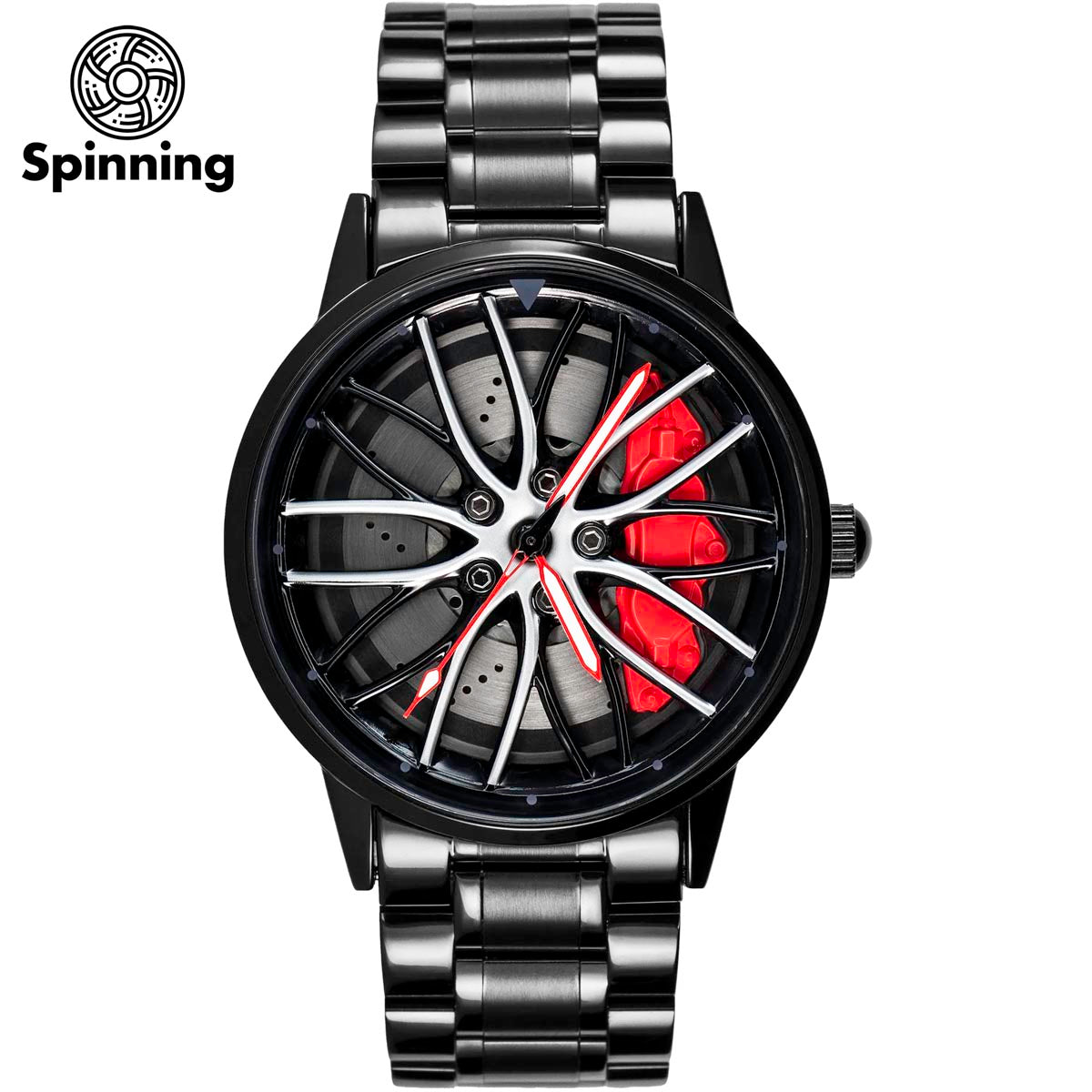 HMNWatch HMN Bimmer M4 - Premium Men's Racing Watch Inspired by BMW M4 | Spinning Wheel Design and Comfortable steel Strap | High-Quality Car Wheel Watch for Racing Enthusiasts