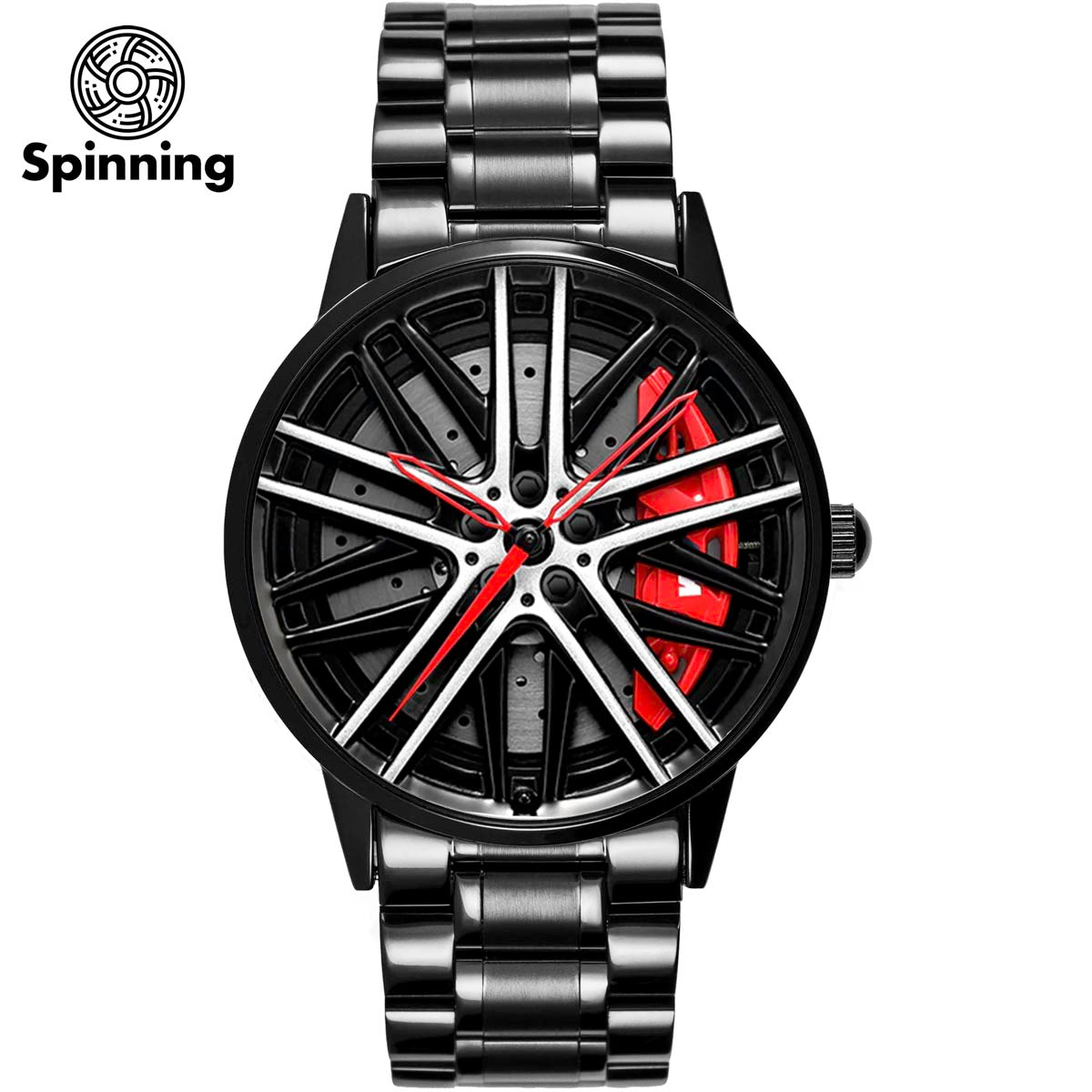 HMNWatch HMN Bimmer M750 - Premium Men's Racing Watch Inspired by BMW M750 | Spinning Wheel Design and stainless steel Strap | High-Quality Car Wheel Watch for Racing Enthusiasts