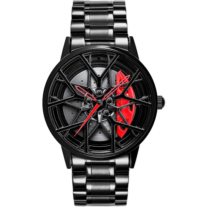 HMNWatch HMN Bimmer M8 - Premium Men's Racing Watch Inspired by BMW M8 | Spinning Wheel Design and stainless steel Strap | High-Quality Car Wheel Watch for Racing Enthusiasts