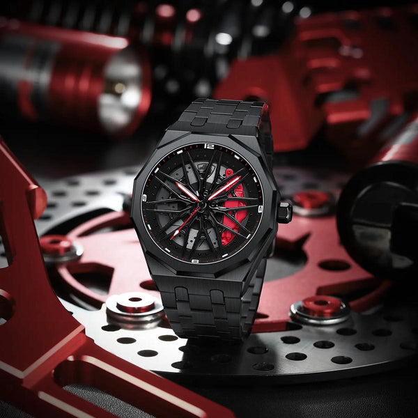 HMN Boxster Coupe 992 - Brushed Steel Strap - Porsche Wheel Watch ...