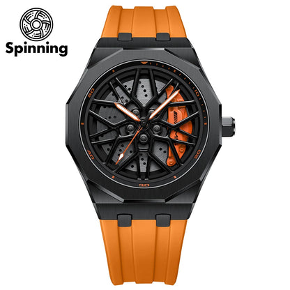 HMNWatch Petronas G55 Spinning Black Strap Mercedes Benz G55 rim watches AMG wheel watches AMG car rim watches