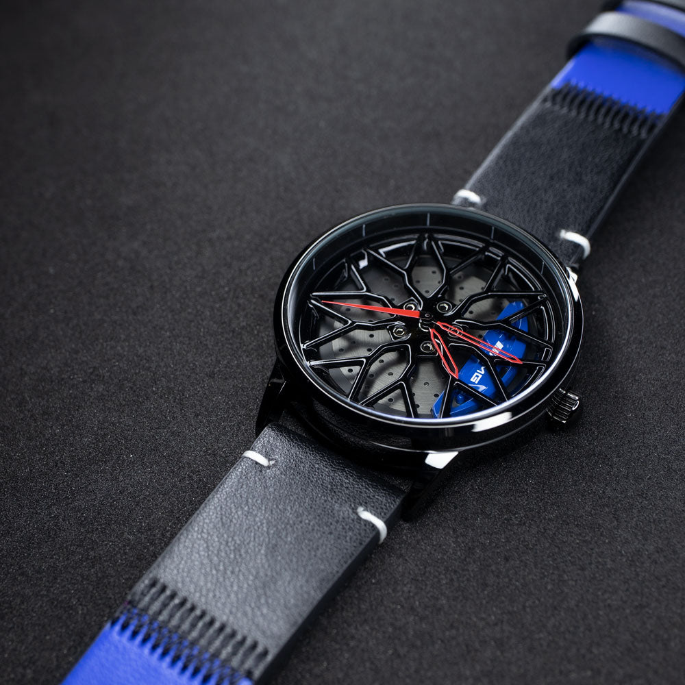 HMNWatch Blue and Black Leather Band